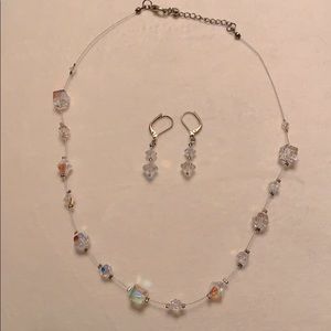 Iridescent Swarovski Necklace & Earring Set